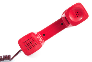 Red telephone receiver