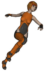 The Japanese 3D rendered manga girl