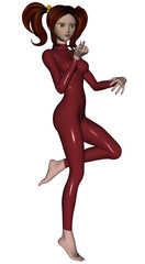 The Japanese 3D rendered manga girl