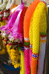 Flower garlands for buddhist religious ceremony