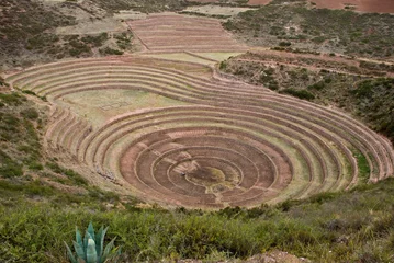 Wandcirkels aluminium Maras, Valle Sagrado, Cuzco. Peru © tonisalado