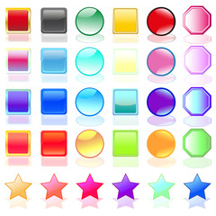 button set rund - quadratisch - achteck - stern