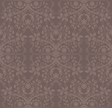 Seamless cocoa floral wallpaper