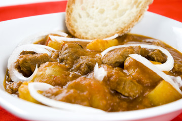Goulash soup , a spicy hungarian recipe
