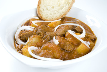 Goulash soup , a spicy hungarian recipe