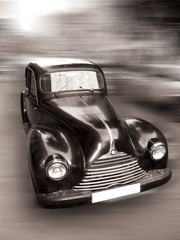 Retro black car (with path)