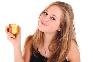 Mädel mit Apfel