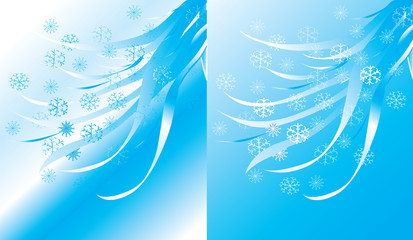 Winter backgrounds with snow set