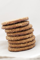 Fototapeta na wymiar Stack of Oatmeal Cookies