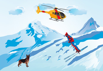 narciarz w górach © exis