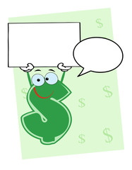 Happy Dollarr Holding A Blank And Speech Bubble