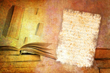 abstract vintage paper with old book motives