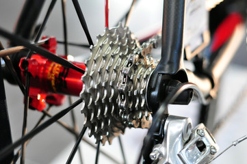 rear cycling cassette with chain