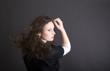 Portrait of a young fashionable girl