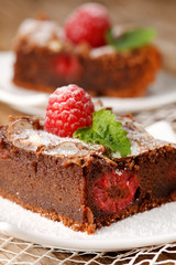 chocolate cake with raspberry