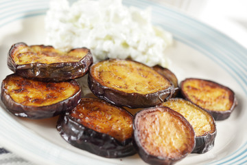 Roasted eggplants with tzatziki