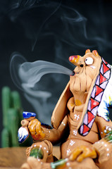 indian smokes pipe