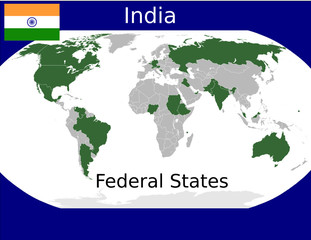 Naklejka premium India federal states union sovereign political