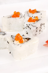 Obraz na płótnie Canvas sushi on the plate