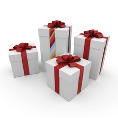 3d christmas gift boxes with tag