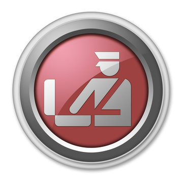 Red 3D Style Button "Customs Symbol"