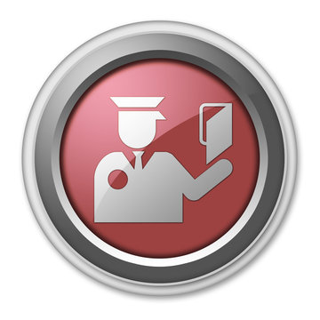 Red 3D Style Button "Immigration Symbol"