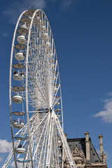 White ferris wheel in the Jardin des Tuileries, Paris, France