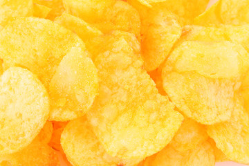 Potato chips closeup