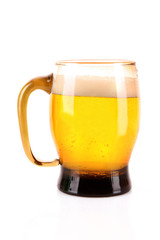 Mug of beer isolated on white