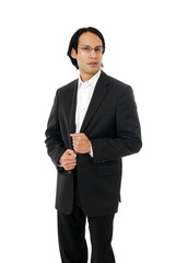 Stylish businessman with long hair