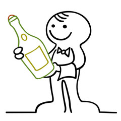 figur mit geschlossenem champagner