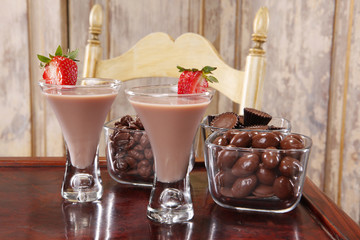 Chocolate cream liquor and assorted cocoa treats