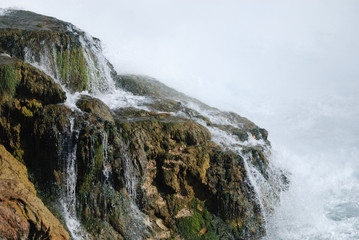 waterfall and moss