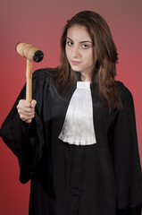 Young judge enforcing law
