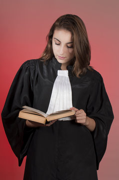 Young law school student reading