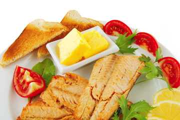 salmon and vegetables