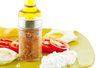 fried egg and cottage cheese