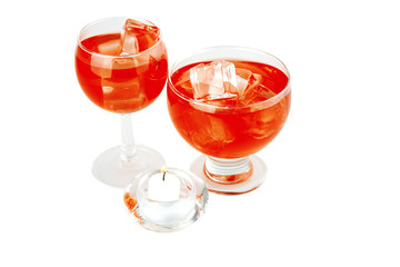 wine and crystal ice