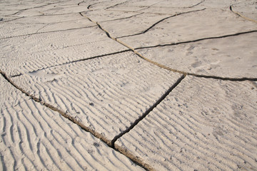 dry and cracked sand soil
