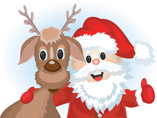Santa with deer