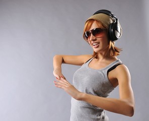 Stylish dancing young girl