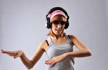 Stylish dancing young girl