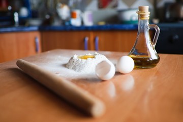 Eggs and flour for baking