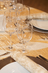 Place setting in restaurant