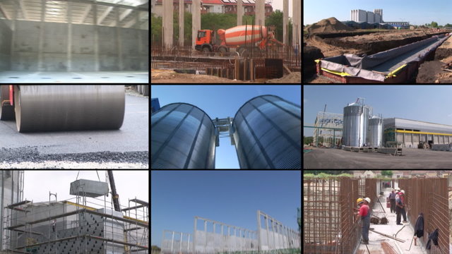 Construction of industrial complex split screen