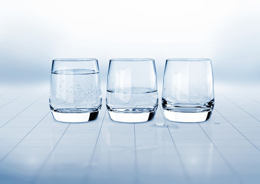 3 Gläser, symbolisch, koloriert