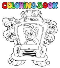 Coloring book with school images 3