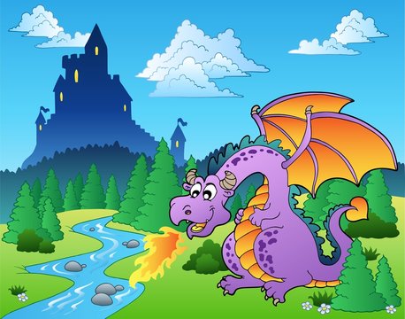 Fairy tale image with dragon 1