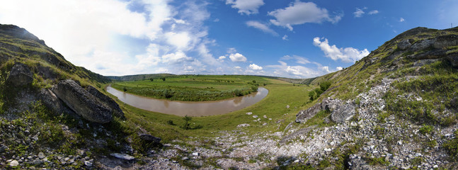 Beautiful panorama of moldavian landscape