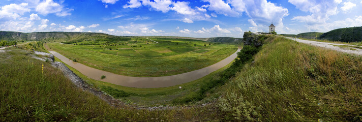 Beautiful panorama of moldavian landscape